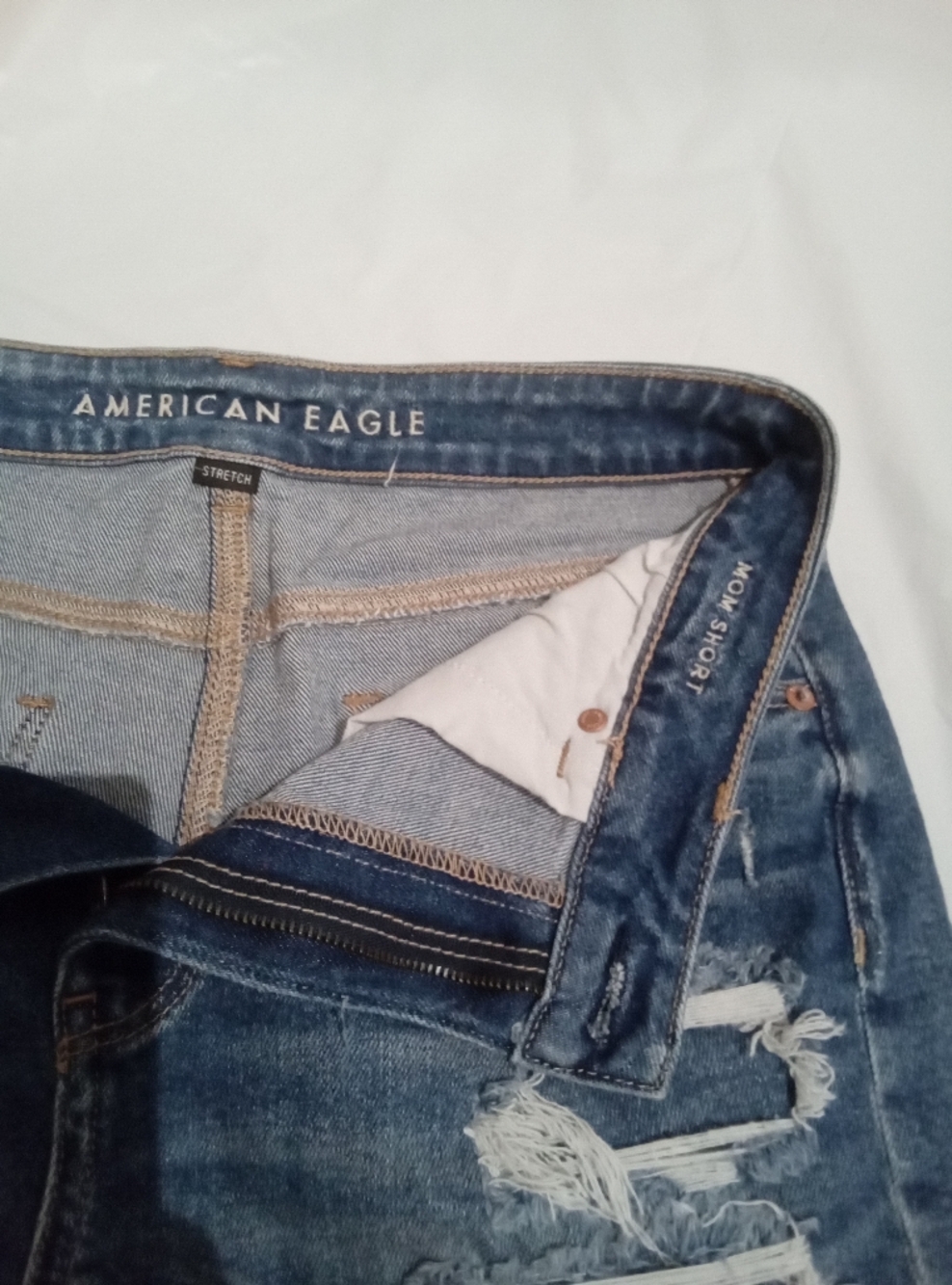 American Eagle Outfitters Distressed Blue Denim Jean Shorts 12 - Picture 3 of 8